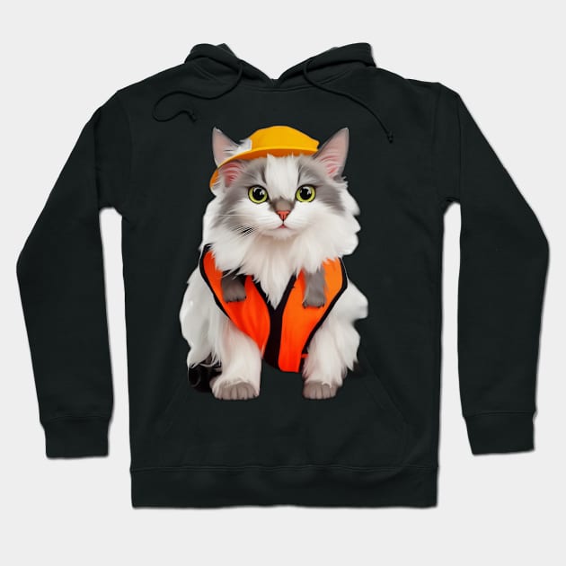 cool catswithhardhats loves jokes cats Hoodie by masterpiecesai